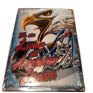 Living The American Dream Tin Sign Retro Vintage 16" x 12.5" New Auto